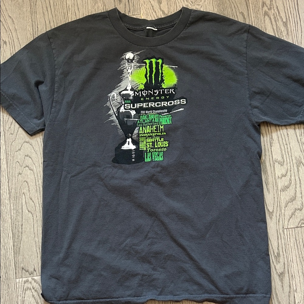Monster energy supercross Men's Black T-Shirt
